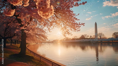 The cherry blossom festival in Washington D.C., USA, brings a burst of pink to the nation’s capital as thousands of blossoms bloom around the Tidal Basin. The iconic monuments serve as a backdrop 