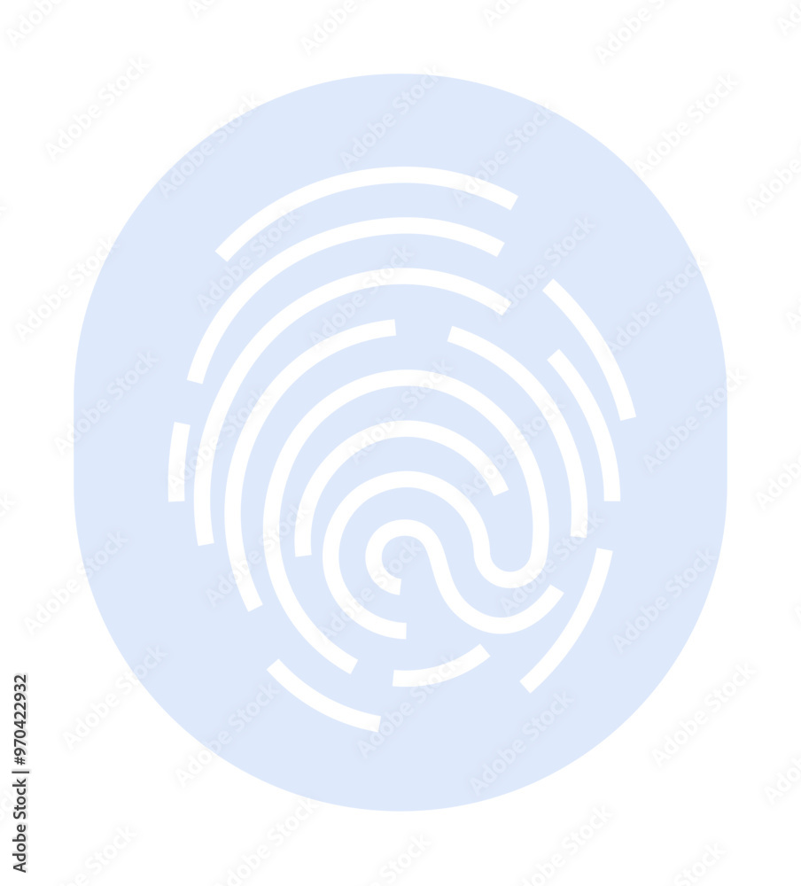 Blue circle with white fingerprint Ideal for security, identification, technology, privacy, and authentication themes. Minimalist vector style. Blue circle with white fingerprint Ideal for security, identification, technology, privacy, and authentication themes. Minimalist vector style.
