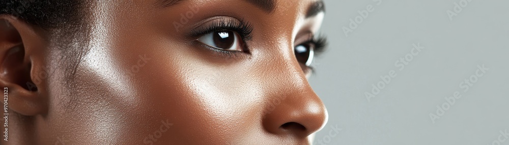 Closeup portrait of a young woman with brown eyes. Closeup portrait of a young woman with brown eyes.