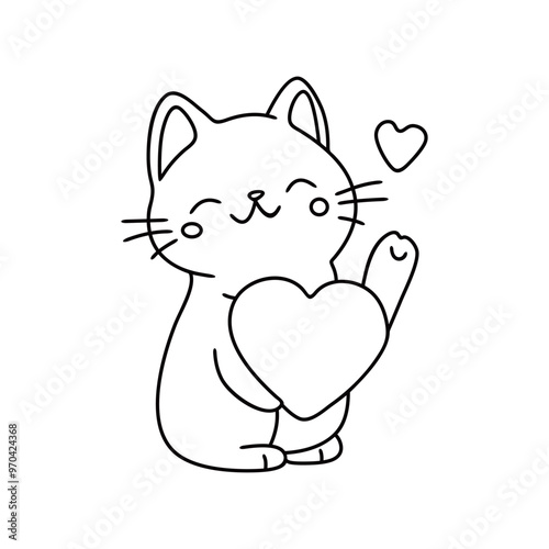 Cat with love, Line art