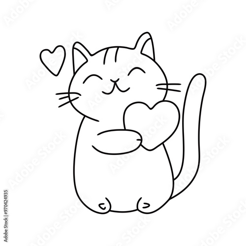 Cat with love, Line art