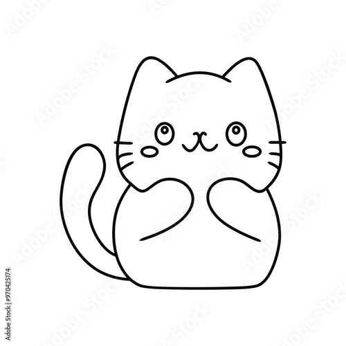Cat with love, Line art