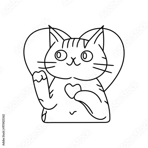 Cat with love, Line art