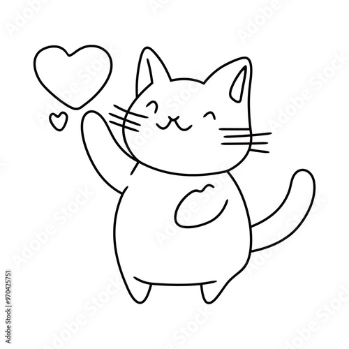 Cat with love, Line art