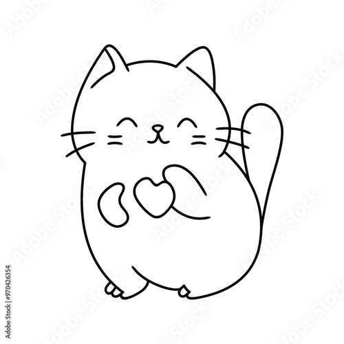 Cat with love, Line art
