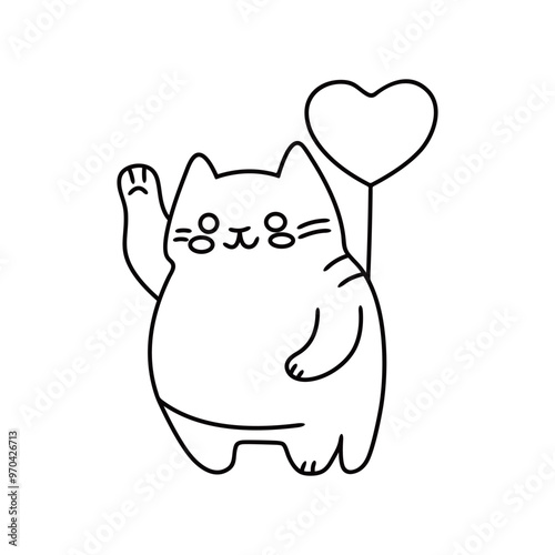 Cat with love, Line art