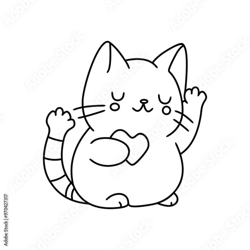 Cat with love, Line art