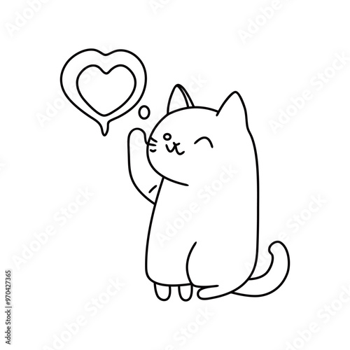 Cat with love, Line art