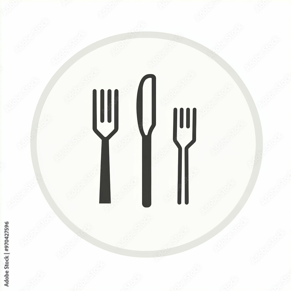A minimalistic design showcases a fork, knife, and spoon arranged neatly, emphasizing table settings and dining aesthetics A minimalistic design showcases a fork, knife, and spoon arranged neatly, emphasizing table settings and dining aesthetics