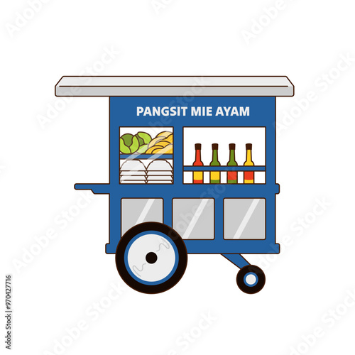 Street Vendor Cart Chicken Noodles