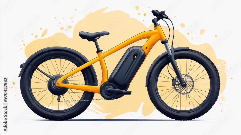 Fototapeta premium Electric bikes clipart, element, 3D illustration, realistic, isolated on white background