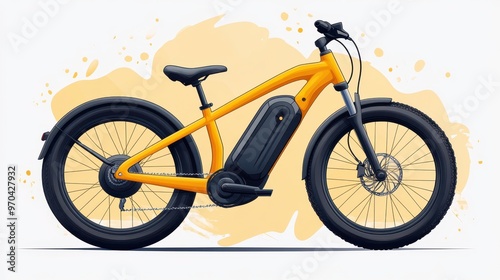 Electric bikes clipart, element, 3D illustration, realistic, isolated on white background