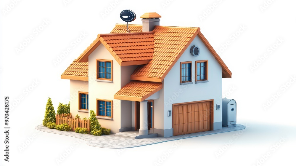 Home security systems clipart, element, 3D illustration, realistic, isolated on white background Home security systems clipart, element, 3D illustration, realistic, isolated on white background