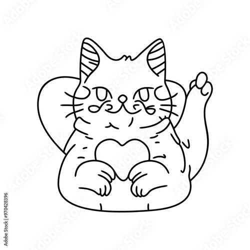 Cat with love, Line art