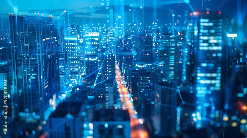 Digital City Concept, Blue Theme, Digital City Digital City Concept, Blue Theme, Digital City