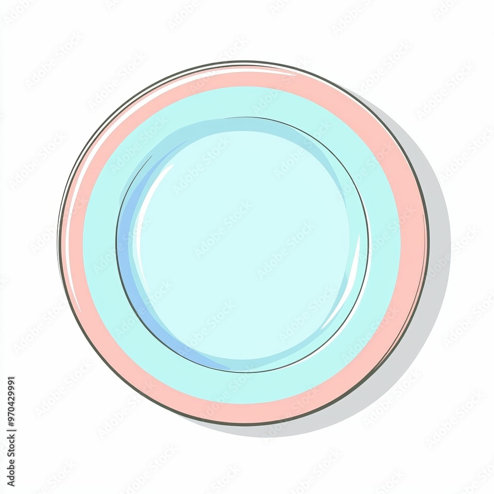 This elegant plate features a light blue center surrounded by a delicate pink rim, perfect for enhancing table settings during meals or gatherings This elegant plate features a light blue center surrounded by a delicate pink rim, perfect for enhancing table settings during meals or gatherings