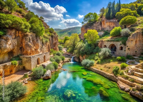 Nestled in the foothills of Mount Hermon, Caesarea Philippi boasts lush greenery and crystal-clear waters, a tranquil haven amidst ancient ruins.