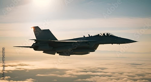 A fighter jet in the sky