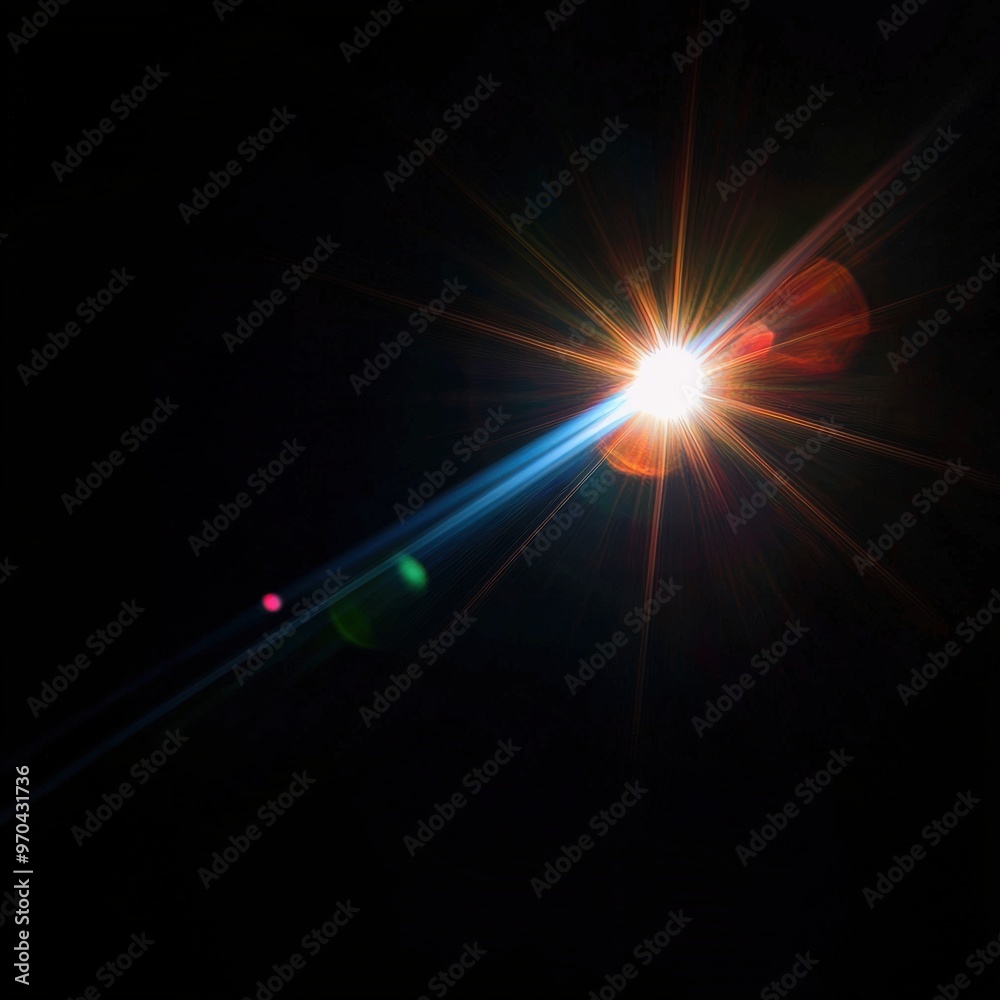Bright lens flare on black Bright lens flare on black