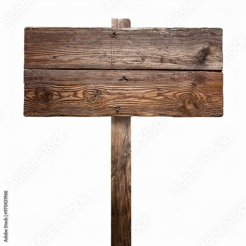 wooden sign isolated on white