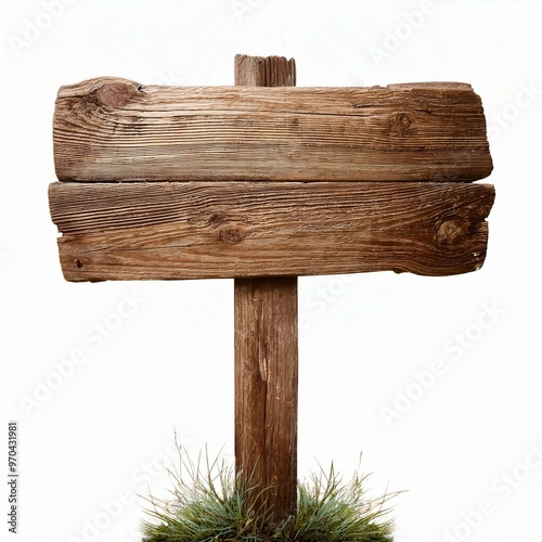 wooden sign isolated on white