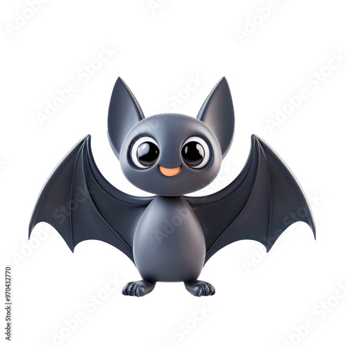 bat prop, cute, 3D, emoji isolate on transparency background