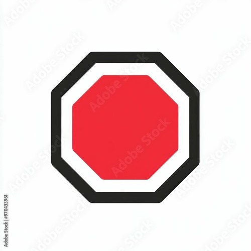 A vibrant red stop sign is prominently displayed, featuring an octagonal shape with a clean white border, symbolizing traffic control and safety