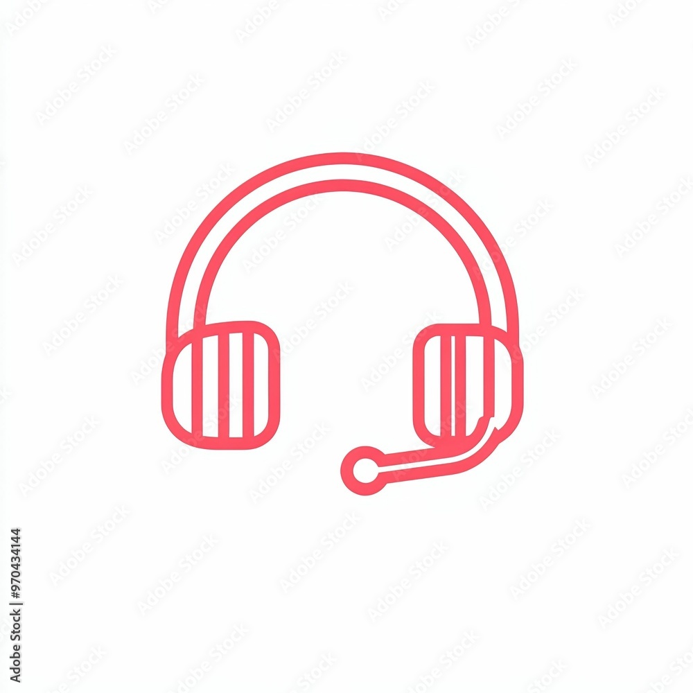 The design showcases a headset with a microphone, emphasizing its use in communication, gaming, or audio applications, with a minimalist aesthetic and soft colors The design showcases a headset with a microphone, emphasizing its use in communication, gaming, or audio applications, with a minimalist aesthetic and soft colors