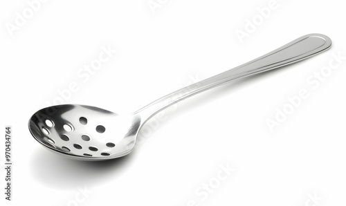 Kitchen slotted spoon isolated on white background