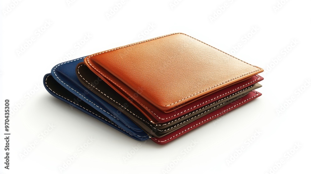Wallets clipart, element, 3D illustration, realistic, isolated on white background Wallets clipart, element, 3D illustration, realistic, isolated on white background