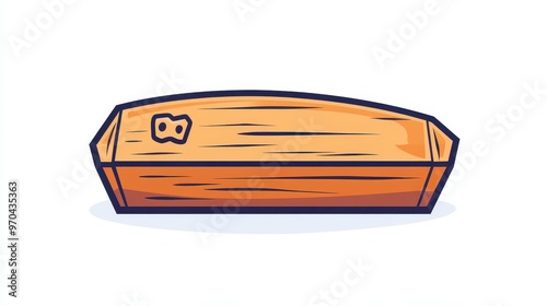 Elegant black outline icon of a classic coffin design, perfect for vector illustrations and simple graphic needs.