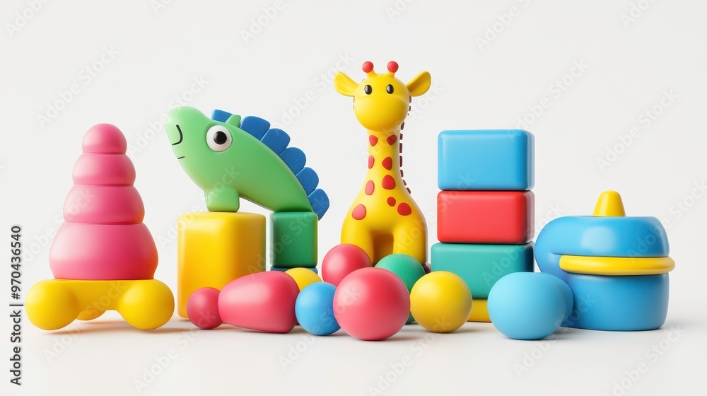 Obraz premium Toys clipart, element, 3D illustration, realistic, isolated on white background