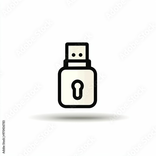 A USB drive designed with a lock icon illustrates the importance of data security and safe storage for digital files in modern technology