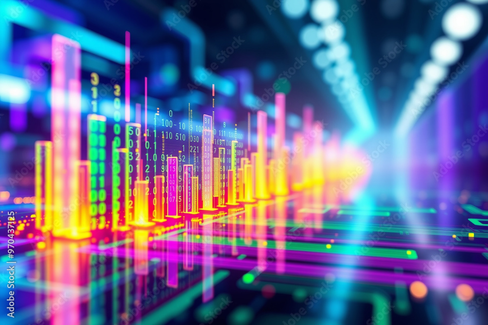 Futuristic Data Visualization and Digital Landscape.generative AI Futuristic Data Visualization and Digital Landscape.generative AI