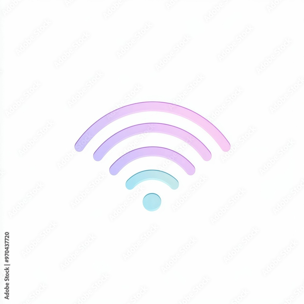 This wireless signal icon showcases a smooth gradient with multiple arcs above a central dot, suitable for modern tech applications and user interfaces This wireless signal icon showcases a smooth gradient with multiple arcs above a central dot, suitable for modern tech applications and user interfaces