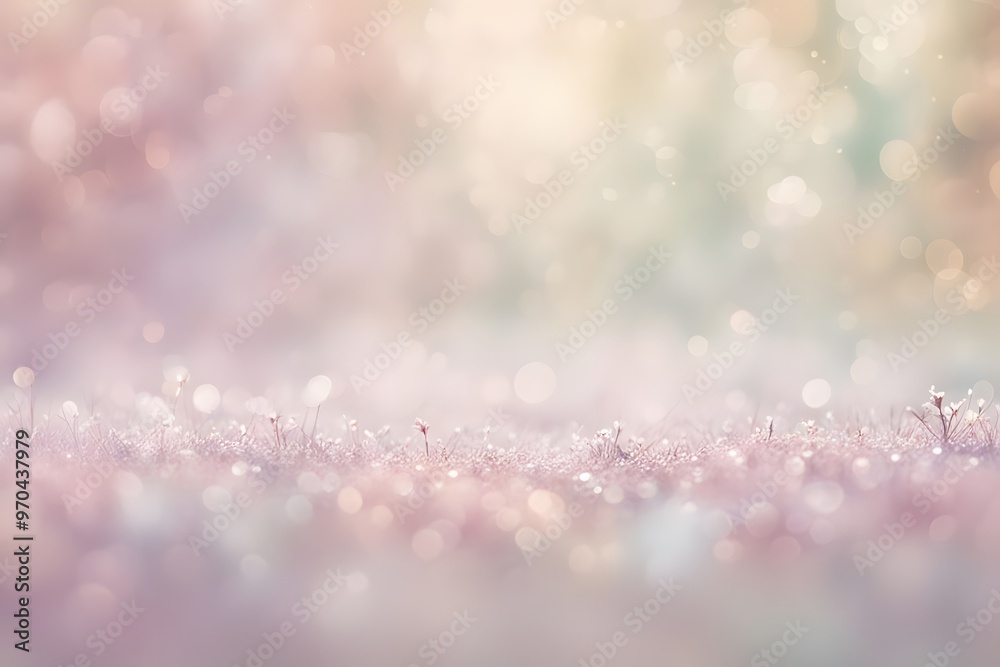 Soft bokeh sparkles in pastel tones creating a dreamlike ethereal atmosphere, Ai Generated