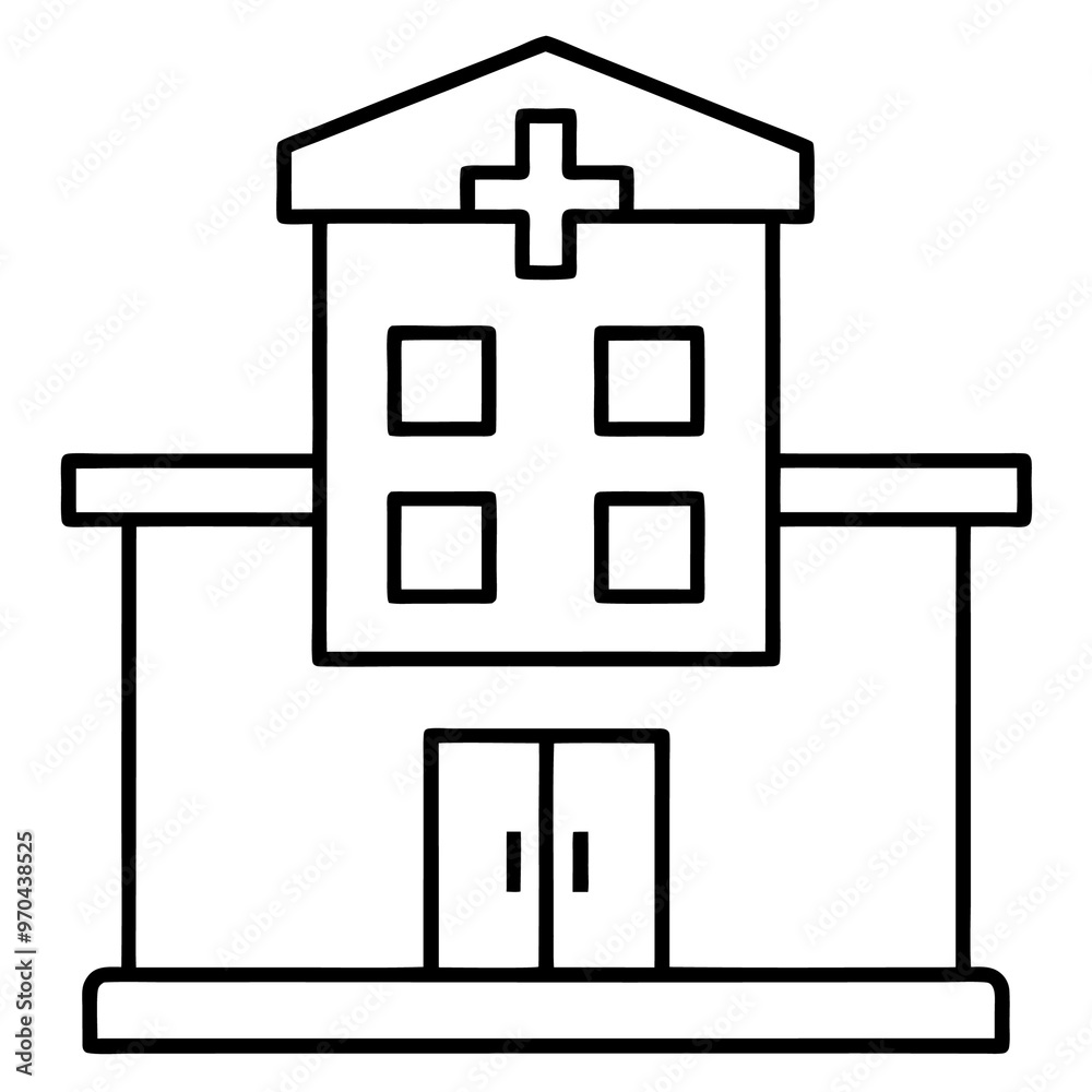 city clinic outline coloring book page line art drawing city clinic outline coloring book page line art drawing