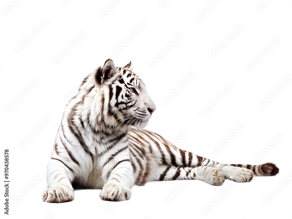 Obraz premium white tiger staring isolated on white 