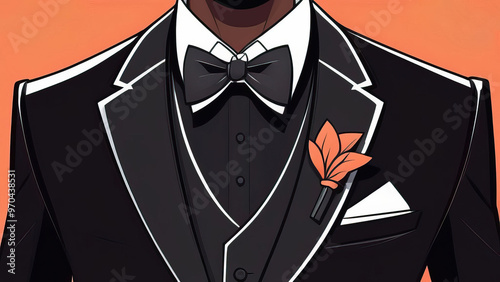 Stylish black blazer close-up illustration for greeting men on special days