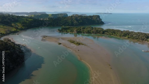 The Puhoi River estuary and Wenderholm Regional Park, Auckland, New Zealand. photo