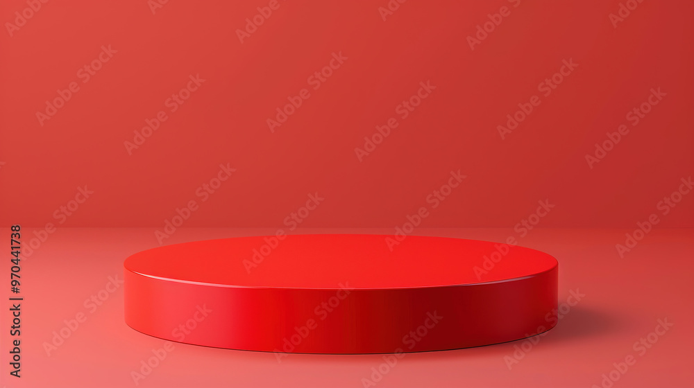 3D Red Circular Pedestal for Promotions and Displays 3D Red Circular Pedestal for Promotions and Displays