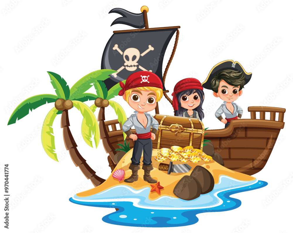 Fototapeta premium Pirate Adventure on Treasure Island