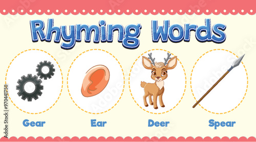 Rhyming Words Educational Illustration