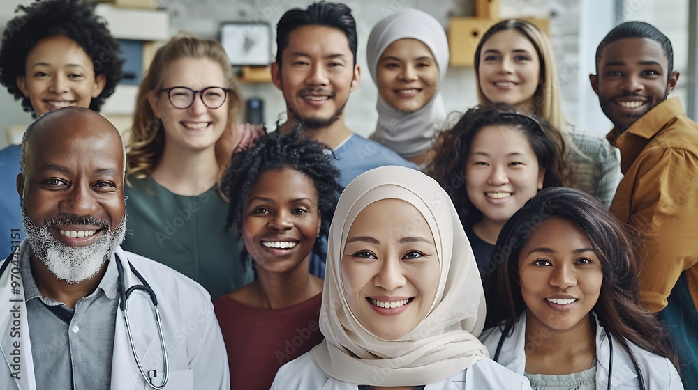 Diverse Happy Colleagues Smiling Together in Office, Business Theme, Portrait Shot, Plain Office Background, Colleagues Diverse Happy Colleagues Smiling Together in Office, Business Theme, Portrait Shot, Plain Office Background, Colleagues