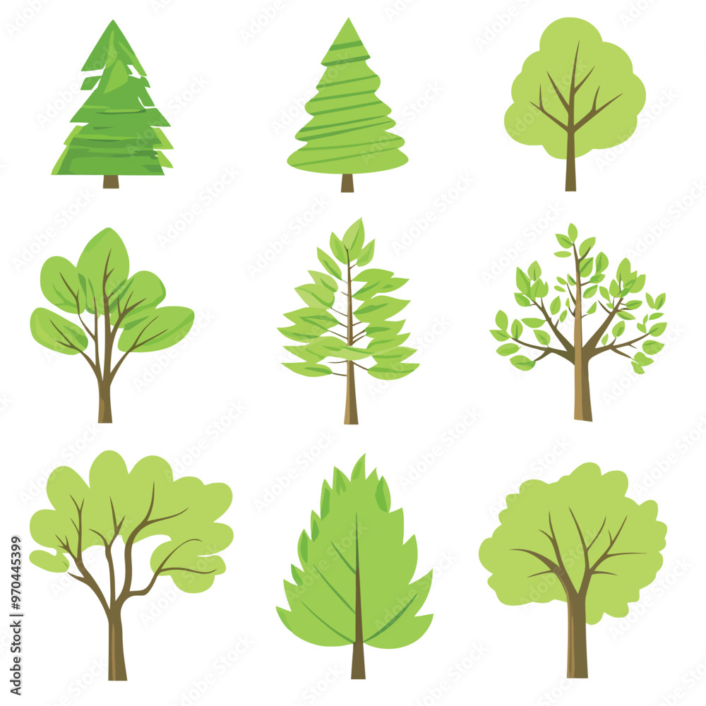 Fototapeta premium Set of Green trees