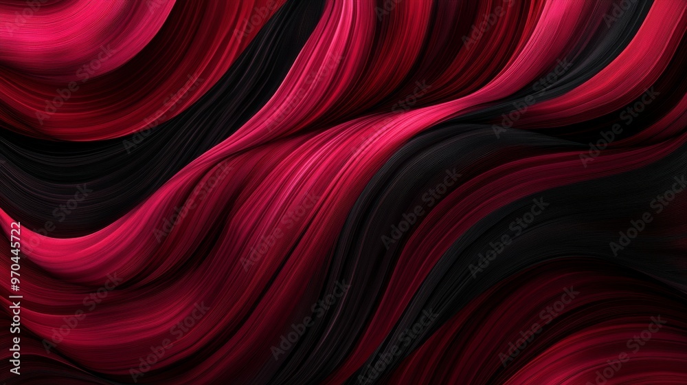 Abstract red and black flowing wave pattern Abstract red and black flowing wave pattern