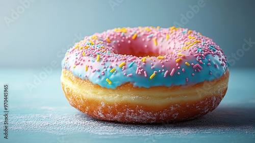 Wallpaper Mural A donut with bright, neon colors such as electric blue, hot pink, and fluorescent yellow, giving it a bold, modern look Torontodigital.ca