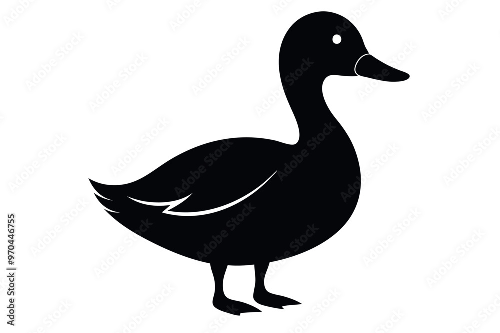 Obraz premiumBeautiful duck silhouette vector illustration. 