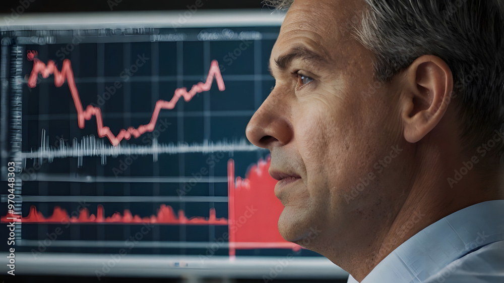 Businessman Analyzing Graph Showing Increase in Sales Volume and Growth Trends Businessman Analyzing Graph Showing Increase in Sales Volume and Growth Trends