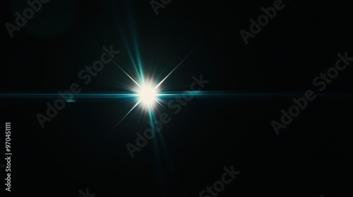 Bright light flare in dark